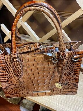 NWOT Brahmin Pecan Melbourne Ombré M Finley Carryall Satchel